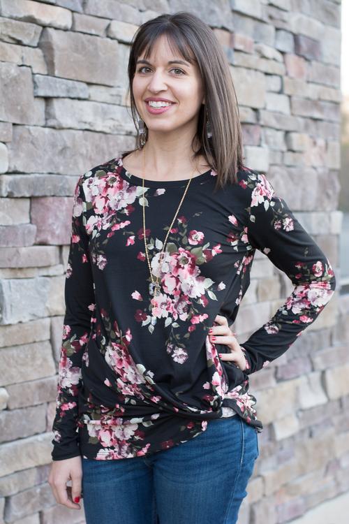 Audrey Knot Top in Black (S-XL)