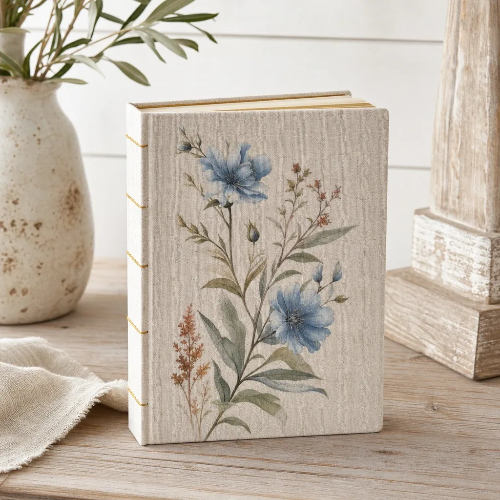 Alternate view of Botanical Journal styled on a softly lit farmhouse surface