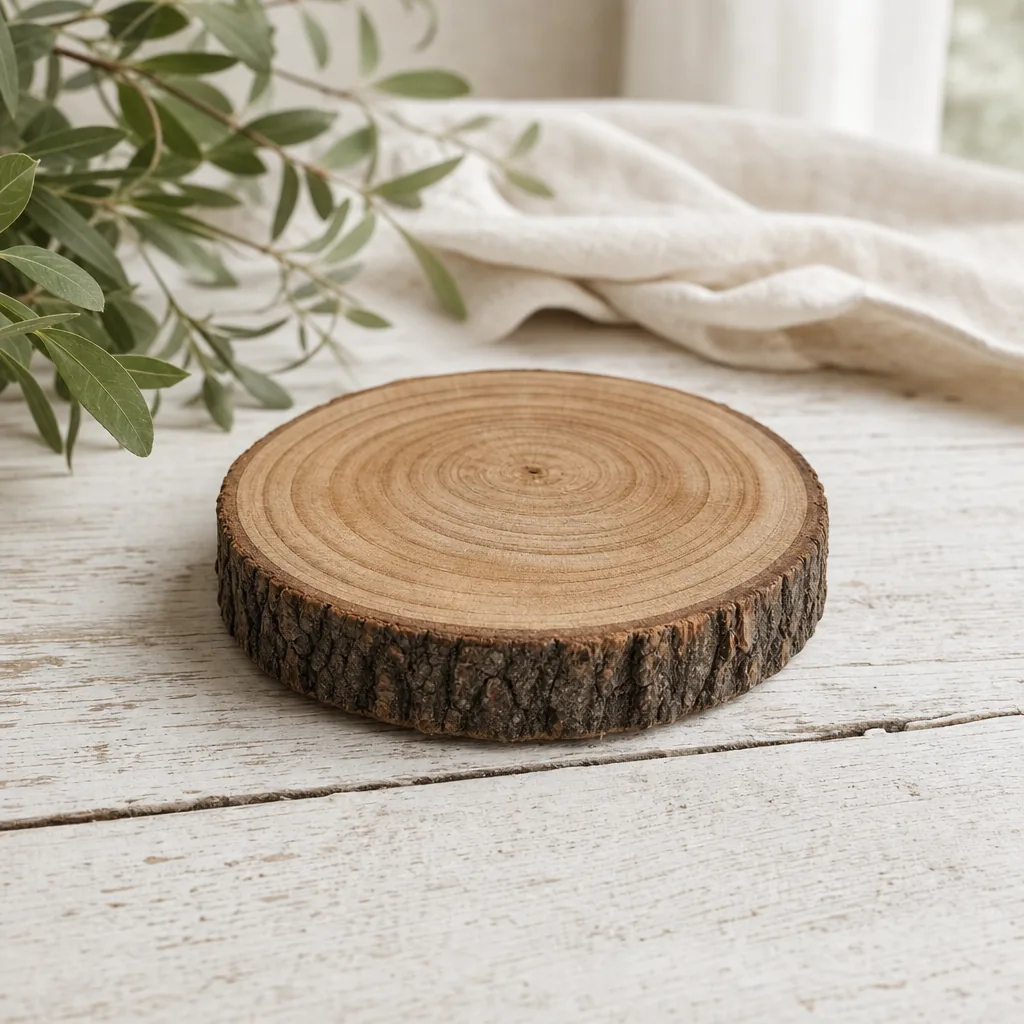 Alternate view of Rustic Wooden Slab styled on a softly lit farmhouse surface