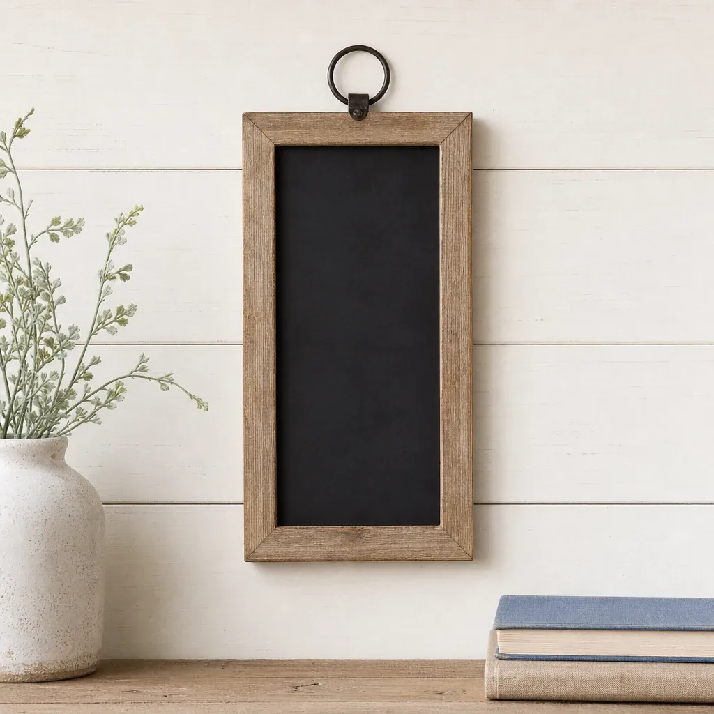 Small Blackboard Message Board displayed in a warm farmhouse interior